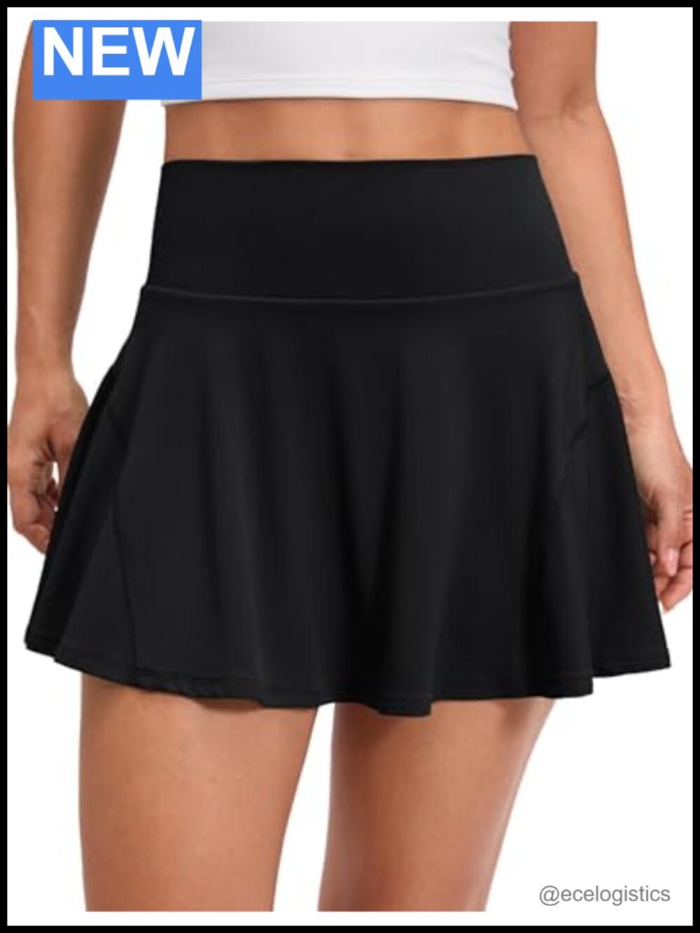 Softretch Flowy Pleated Tennis Skort High Waisted Built-in Shorts Pockets